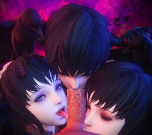final-fantasy-hentai-–-female-focus,-humanoid,-foursome,-looking-at-viewer,-fffm-foursome,-oral