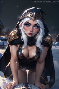 ashe-porn-–-medium-breasts,-league-of-legends:-wild-rift,-looking-at-viewer,-breath,-large-breasts