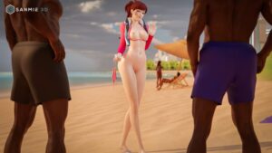 overwatch-xxx-art-–-dark-skinned-male,-bikini,-d.va,-sanmie3d