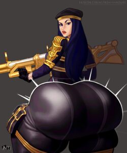 league-of-legends-game-hentai-–-artist-signature,-ass-focus,-looking-at-viewer,-military-uniform,-female,-looking-back
