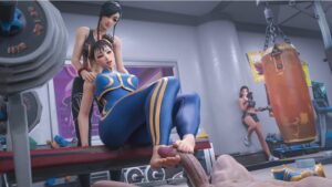 chun-li-rule,-ruby-rule,-sierra-rule-–-light-skin,-looking-at-partner,-background-character,-shorts