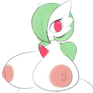 pokemon-hentai-xxx-–-areolae,-pokemon-(species),-solo,-red-eyes,-female-only