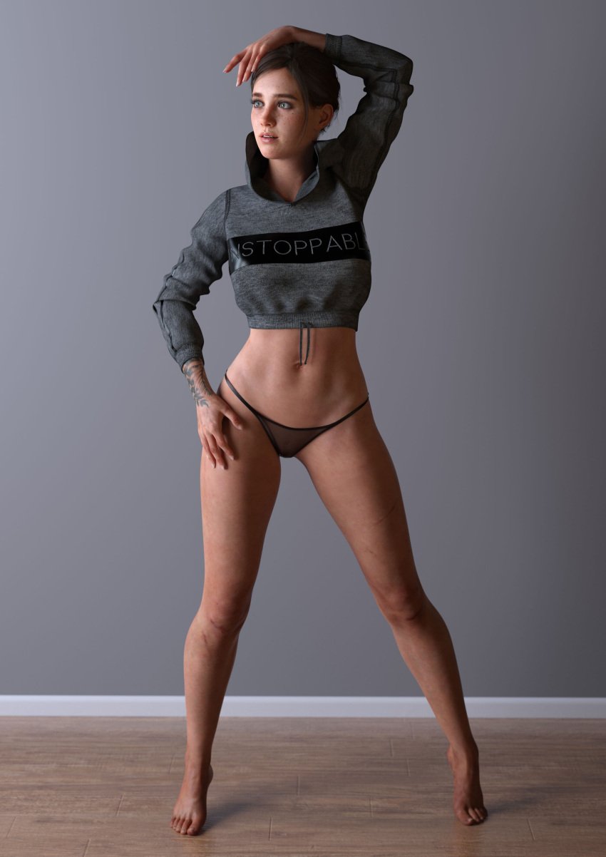 Ellie Porn - looking away, tattoo, scar, ls, hi res, bare legs 1. ellie-por...
