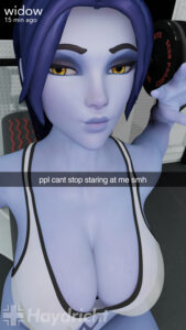 overwatch-sex-art-–-yellow-eyes,-absurdres,-athletic-female,-snapchat,-widowmaker,-solo-female