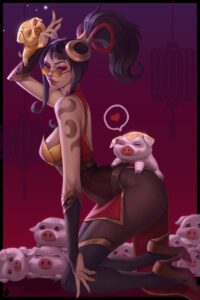 league-of-legends-hot-hentai-–-kneeling,-high-heels,-firecracker-vayne,-tattoo,-red-nails,-vayne,-glasses