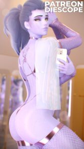 overwatch-game-porn-–-blurry-background,-choker,-latex-armwear,-clothing,-latex-legwear,-thick,-clothed-female