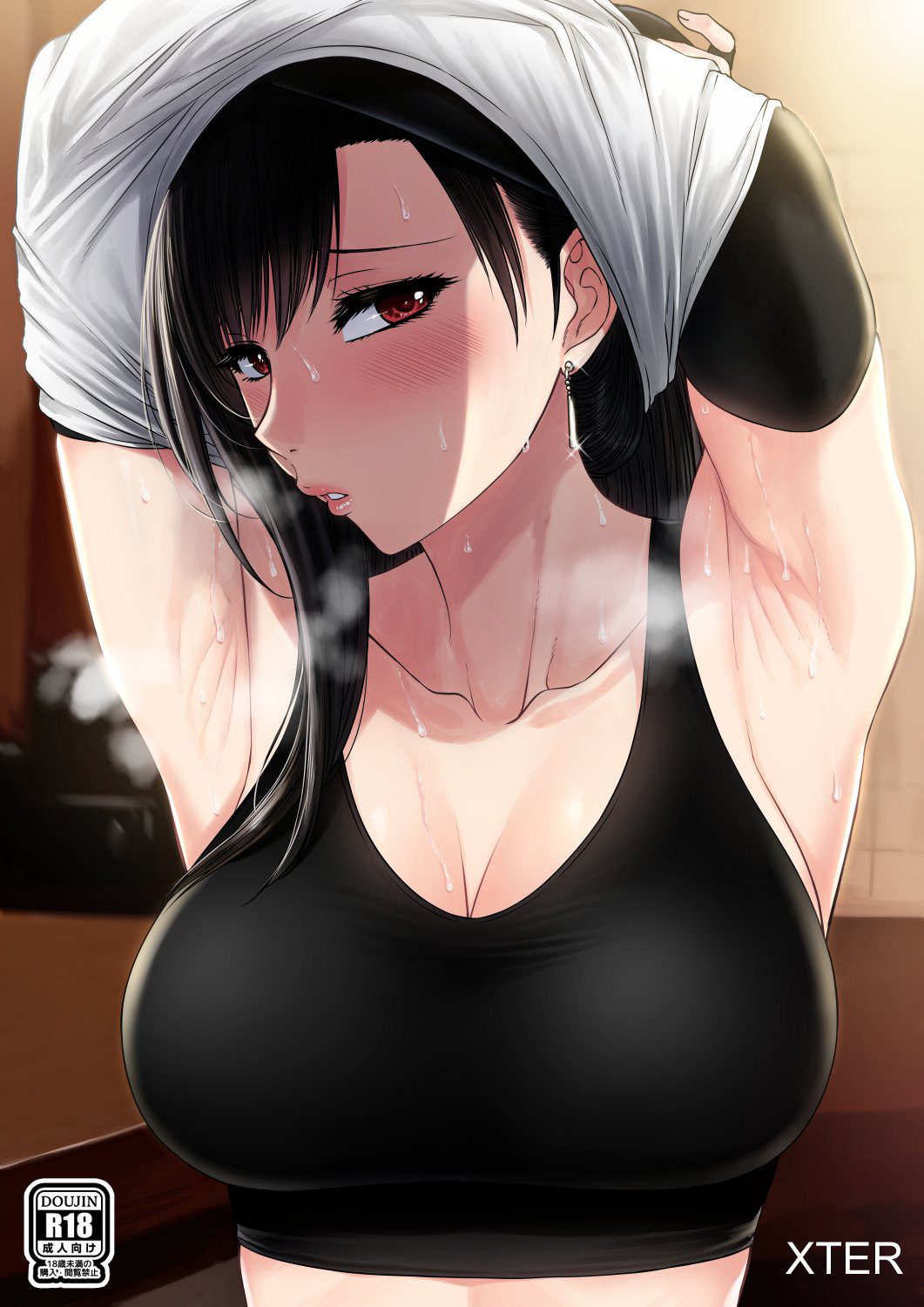 final-fantasy-free-sex-art-–-midriff-peek,-red-eyes,-ls,-earrings,-sweatdrop