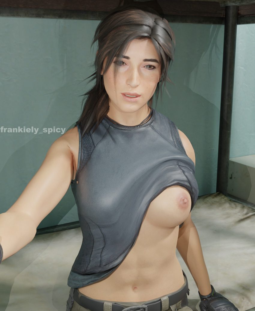 tomb-raider-hot-hentai-–-smiling-at-viewer,-frankiely-spicy,-bed,-clothed-female,-athletic