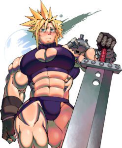final-fantasy-porn-–-bara,-solo-male,-bulge,-blonde-hair,-male-only,-sword,-muscular