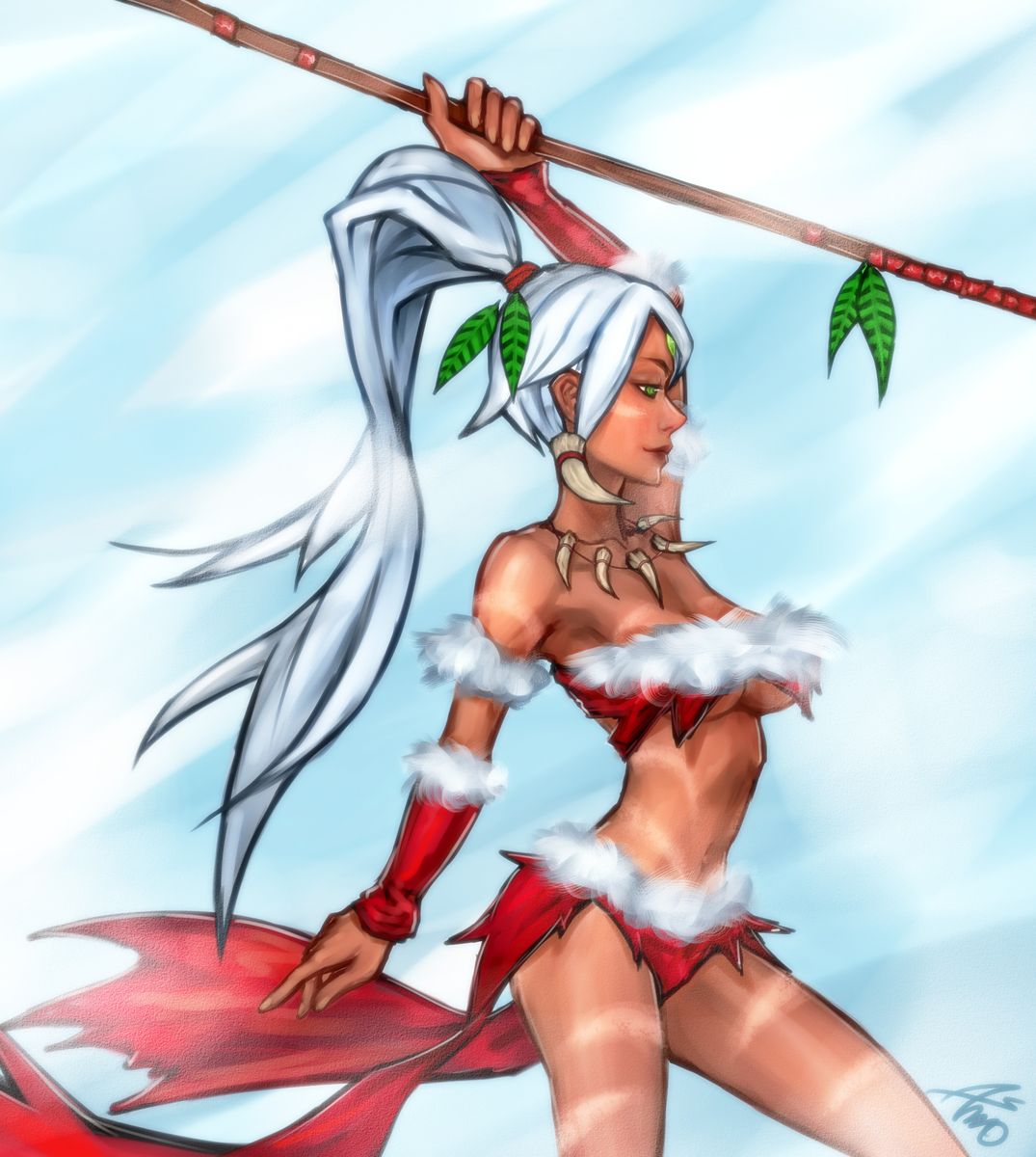 league-of-legends-porn-–-snowdown-showdown-series,-christmas,-female,-skimpy,-skimpy-costume,-spear