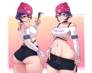 kiriko-porn-–-breasts,-shorts,-solo,-beanie