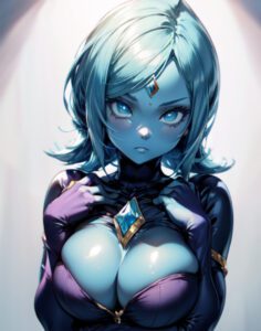 the-legend-of-zelda-rule-–-blue-eyes,-blue-hair,-diamond,-nintendo,-blue-body,-breasts-squeezed-together,-breasts-squeeze
