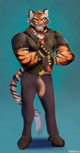 oscar-hot-hentai-–-solo-male,-holding-necktie,-black-fur,-unzipped-pants,-smirk