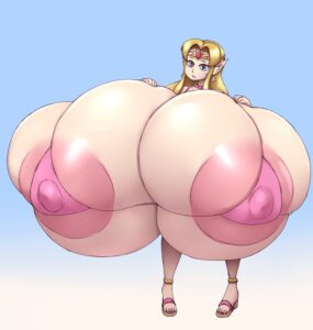 the-legend-of-zelda-hentai-art-–-ls,-zelda-(a-link-between-worlds),-solo-female,-hyper,-breasts-bigger-than-torso,-hyper-breasts