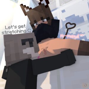 minecraft-rule-–-cat-humanoid,-clothing,-brown-boots,-looking-down,-pussy-licking,-brown-hair,-female