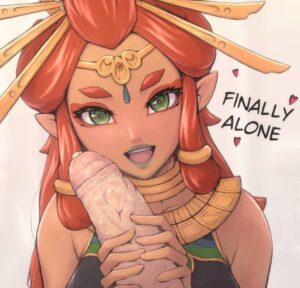 the-legend-of-zelda-hentai-porn-–-gold,-red-gemstone,-neck-ring,-own-hands-together,-eyeliner