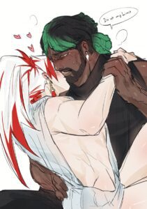 league-of-legends-hot-hentai-–-muscular-male,-heartsteel-k&#nte,-yaoi,-kissing,-dark-skin,-long-hair