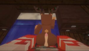 minecraft-xxx-art-–-bed,-anthro,-antlers,-christmas,-doggy-style