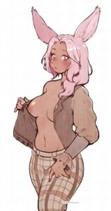 final-fantasy-hentai-art-–-long-hair,-purple-eyes,-chadolbaegi,-open-jacket,-no-bra,-flashing-breasts,-bunny-girl