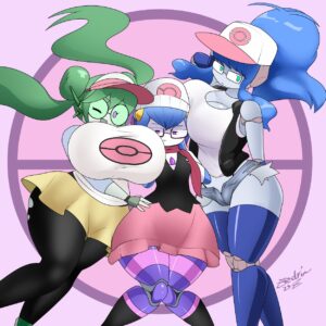 dawn-game-porn(cosplay),-hilda-game-porn(cosplay),-rosa-game-porn(cosplay)-–-relay-(zedrin),-robot-girl,-gwen-(feltreasurespot),-green-hair,-bit-(zedrin),-big-breasts,-glasses