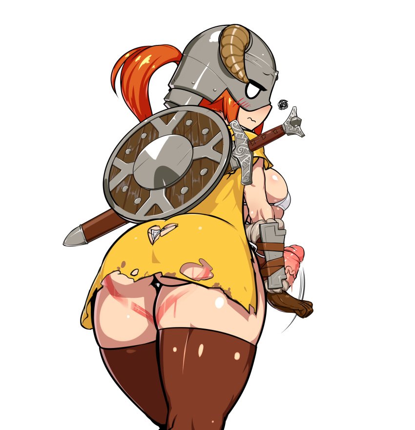 skyrim-hentai-art-–-shield,-solo,-futa-only,-breasts,-thighhighs