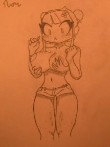 minecraft-hentai-art-–-shorts,-grabbing-from-behind,-amber-green-(slipperyt),-holding-breast,-grabbing,-blush,-flower-in-hair