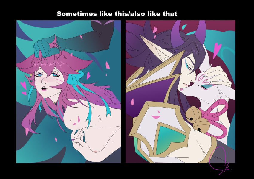 league-of-legends-hentai-art-–-fox,-looking-at-viewer,-meme,-spirit-blossom-ahri,-dominant,-pink-hair,-horns