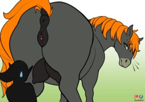 the-legend-of-zelda-hentai-–-looking-back,-green-eyes,-grey-body,-male,-smaller-humanoid,-hylian,-equid