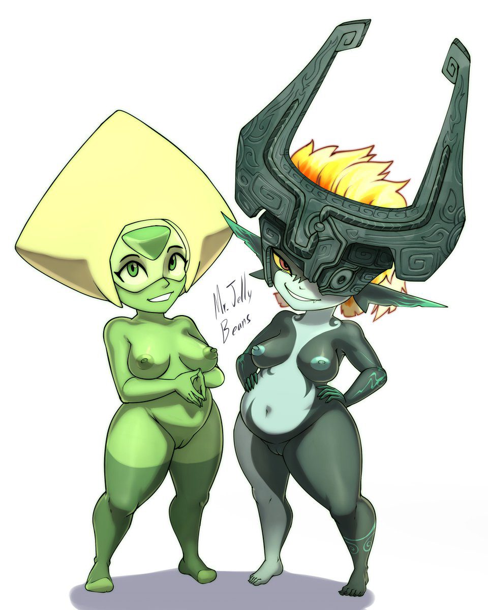 the-legend-of-zelda-porn-hentai-–-green-nipples,-smirking-at-viewer,-green-skin,-shortstack,-looking-at-viewer,-small-breasts,-peridot-(steven-universe)