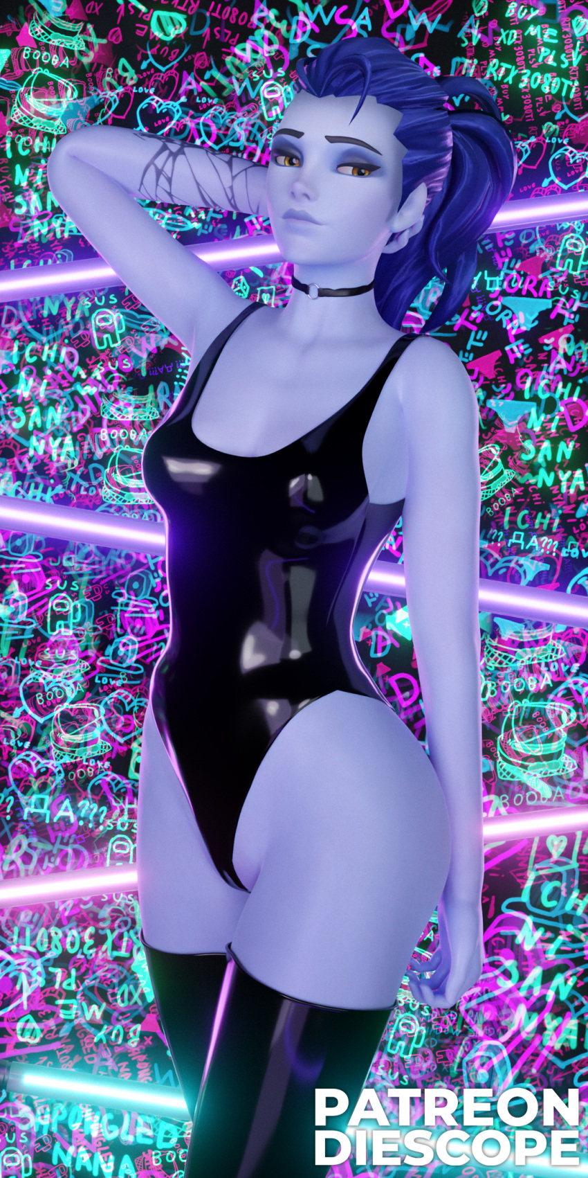 overwatch-xxx-art-–-solo,-thighs,-female,-swimsuit,-graffiti,-neon
