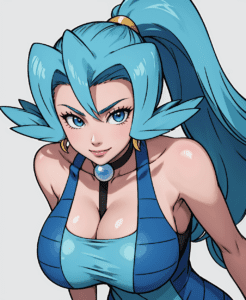 clair-porn-hentai-–-pokemon-gsc,-large-breasts,-choker,-blue-bodysuit,-blue-hair,-stable-diffusion