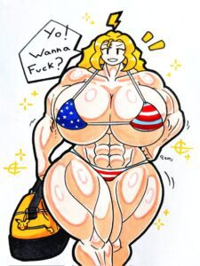 pokemon-xxx-art-–-abs,-muscular-female,-original-character,-american-flag-bikini