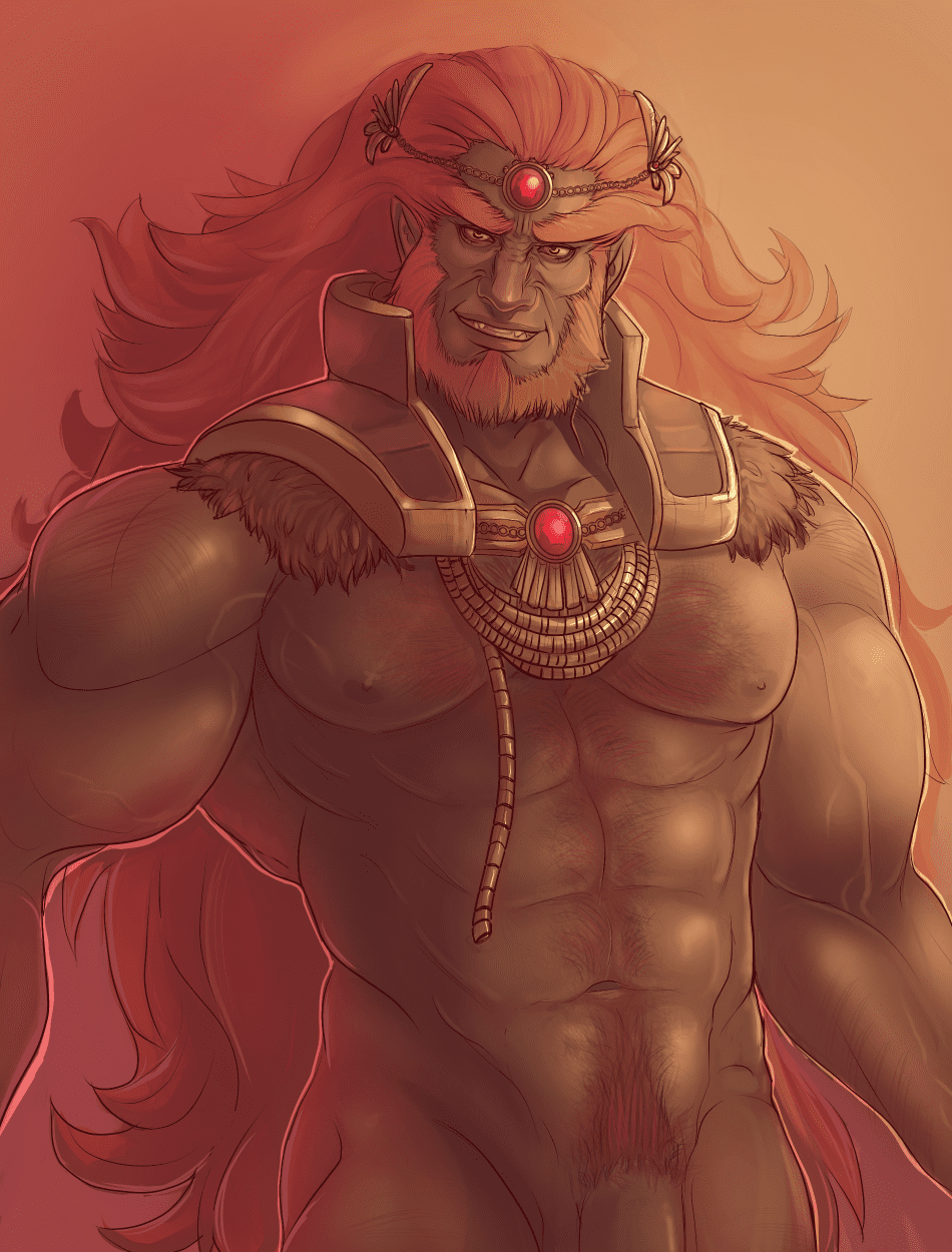 the-legend-of-zelda-rule-xxx-–-bara,-gradient-background,-muscular,-beard,-orange-hair,-bare-pectorals