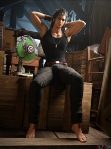 final-fantasy-porn-–-crotch,-,-barefoot,-arms-behind-head,-crotch-bulge,-male-focus,-solo