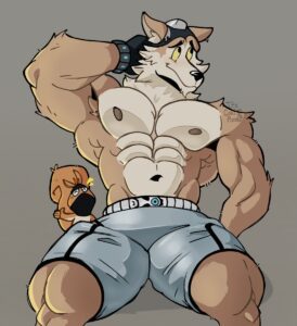 wendell-hentai-art-–-,-muscular-male,-canine,-male-only,-muscular