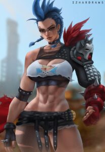 overwatch-hentai-xxx-–-piercing,-looking-at-viewer,-junker-queen,-hi-res,-ripped-clothing,-blizzard-entertainment