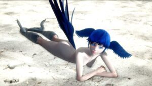 final-fantasy-game-porn-–-bird-girl,-laying-on-stomach,-avian-feet,-nude-female,-blue-hair,-meteion