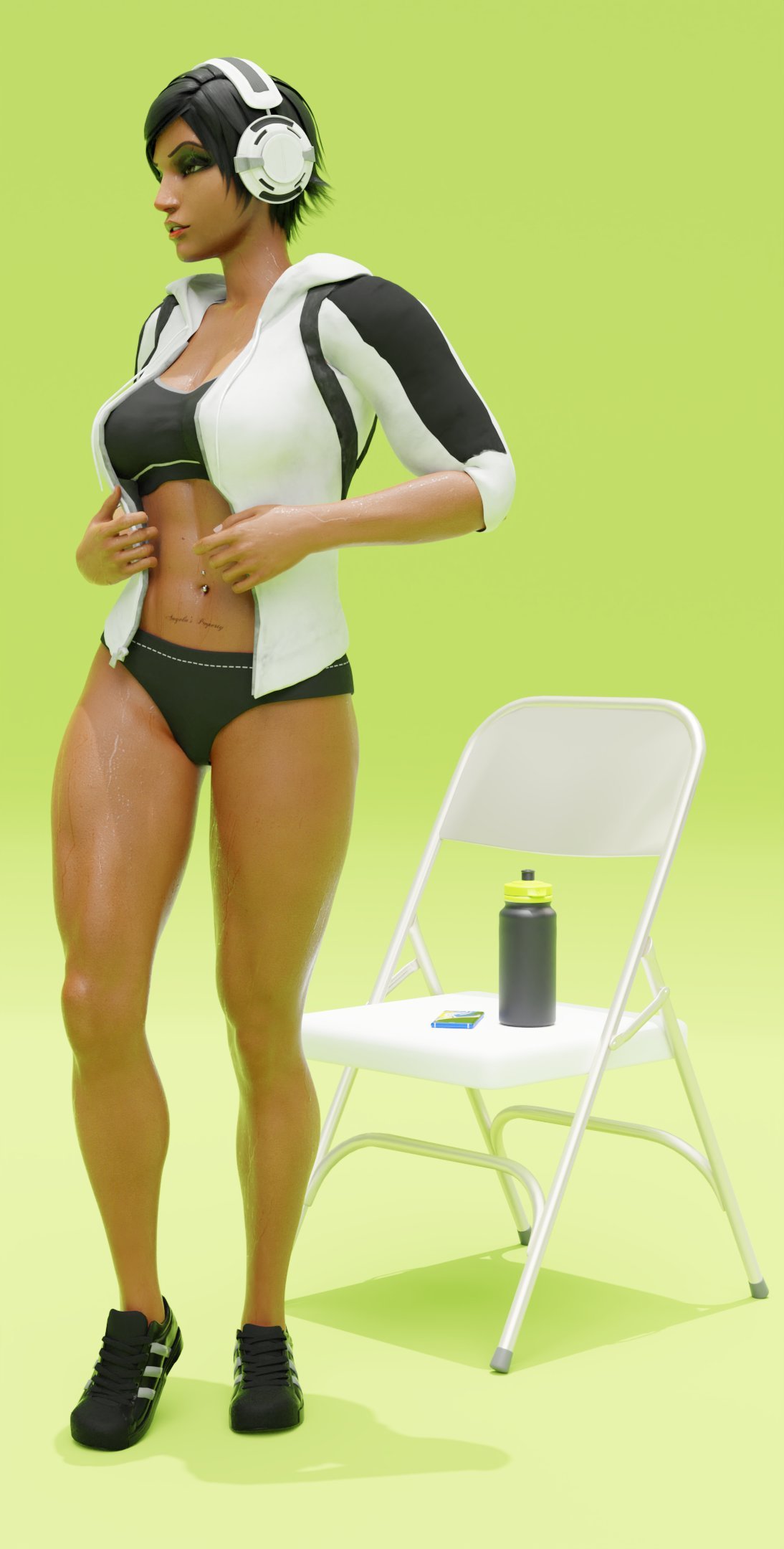 overwatch-hentai-art-–-pharah,-muscular-female,-tattoo,-athletic,-sweaty,-headphones,-glistening-skin