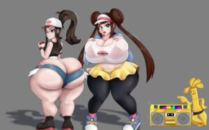 hilda-game-porn,-rosa-game-porn-–-grey-background,-huge-breasts,-ass,-omegabean,-thighs,