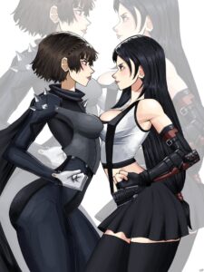 final-fantasy-game-porn-–-makoto-niijima,-atlus,-breasts,-final-fantasy-vii,-tifa-lockhart,-crossover,-female-only