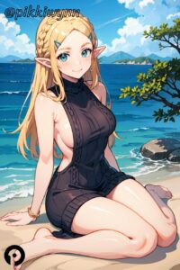 the-legend-of-zelda-porn-hentai-–-closed-mouth,-blue-sky,-meme-attire,-ocean,-breath-of-the-wild,-parted-bangs,-jewelry