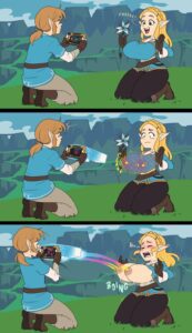 the-legend-of-zelda-hentai-–-taking-picture,-a-gal,-nipple-piercing,-assisted-exposure,-male,-flower