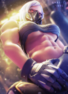 hush-xxx-art-–-female,-muscles,-gas-mask,-abs,-red-eyes,-solo