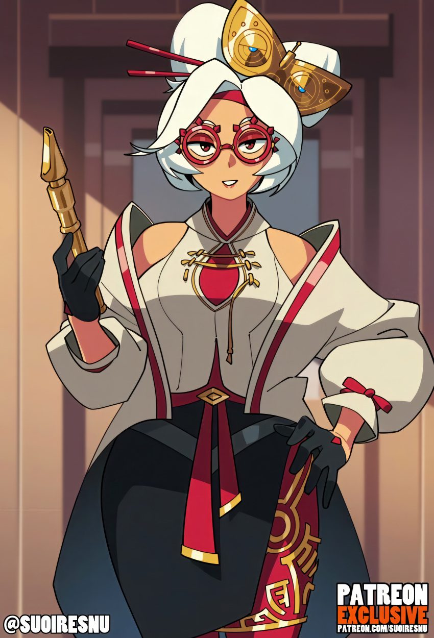 the-legend-of-zelda-hentai-xxx-–-standing,-hair-ornament,-nintendo,-purah-(tears-of-the-kingdom),-hair-bun,-highres,-red-eyes