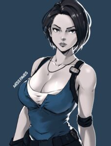 resident-evil-hentai-xxx-–-looking-at-viewer,-female,-short-hair,-resident-evil-reasts,-cleavage