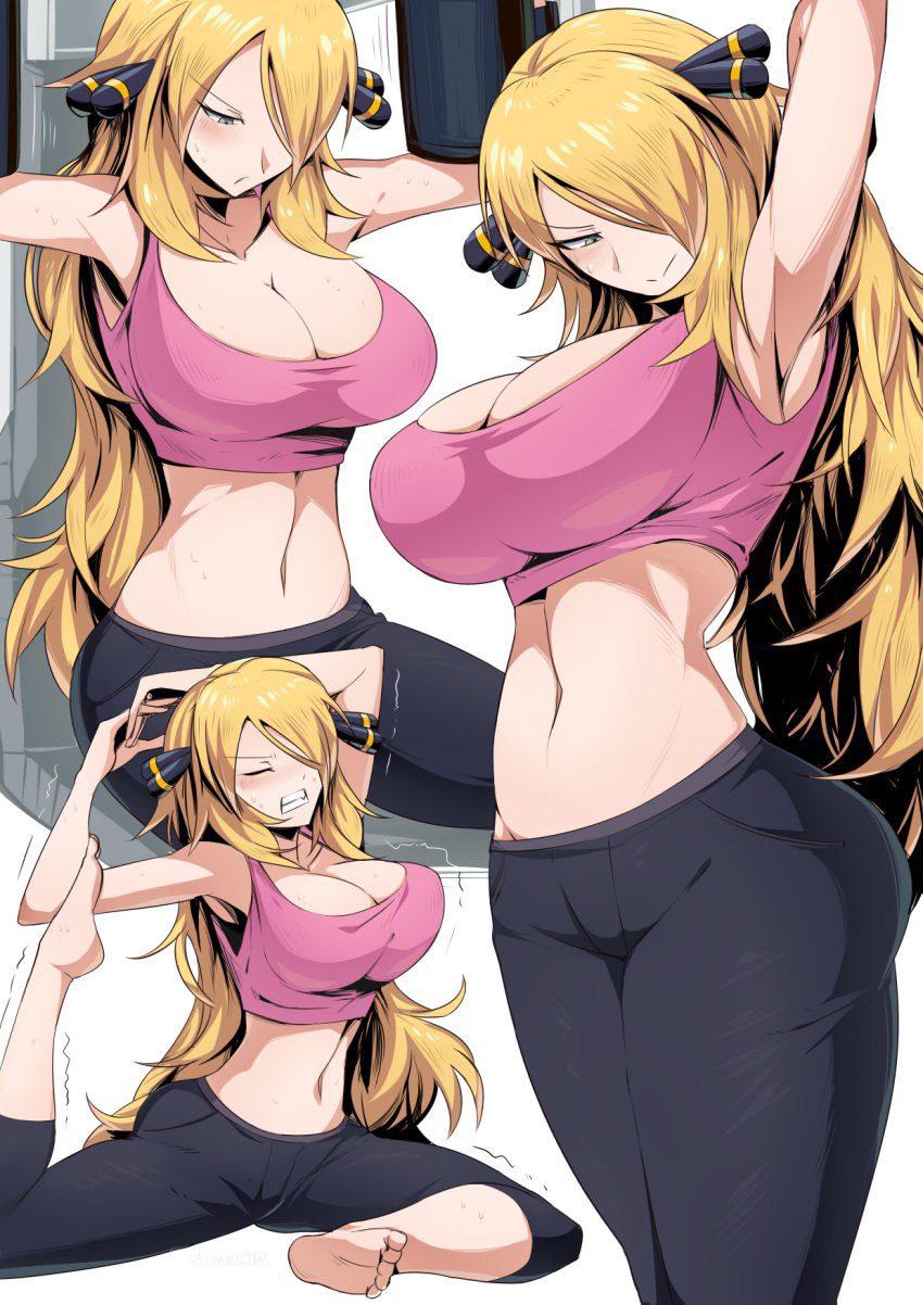 cynthia-rule-xxx-–-grey-eyes,-breasts,-exercise-machine,-pink-sports-bra,-nintendo,-sweat