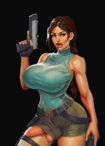 tomb-raider-xxx-art-–-wide-hips,-fully-clothed,-erection,-penis-through-leghole
