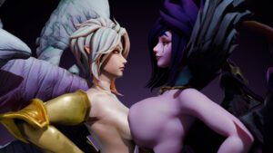league-of-legends-porn-hentai-–-white-hair,-morgana,-breast-press,-zinker,-breast-squeeze,-breast-on-breasts,-jealousy