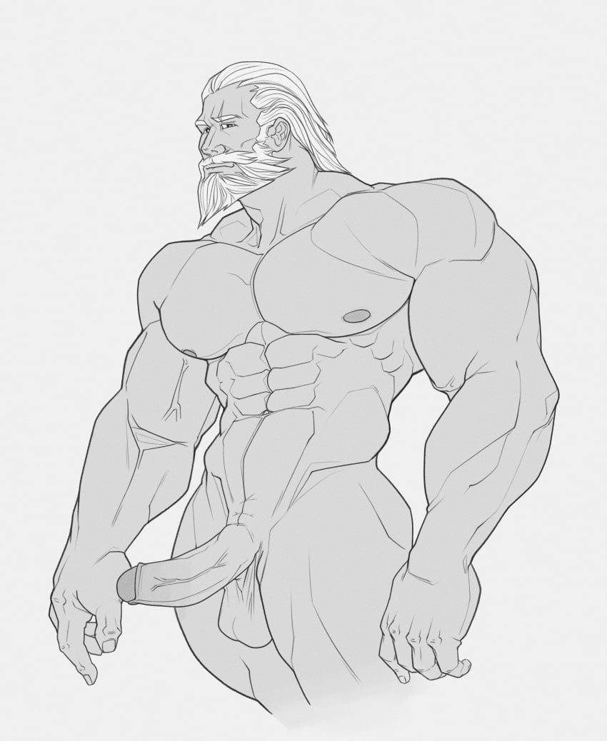 overwatch-porn-–-white-hair,-big-penis,-big-balls,-mature-male,-male,-reinhardt