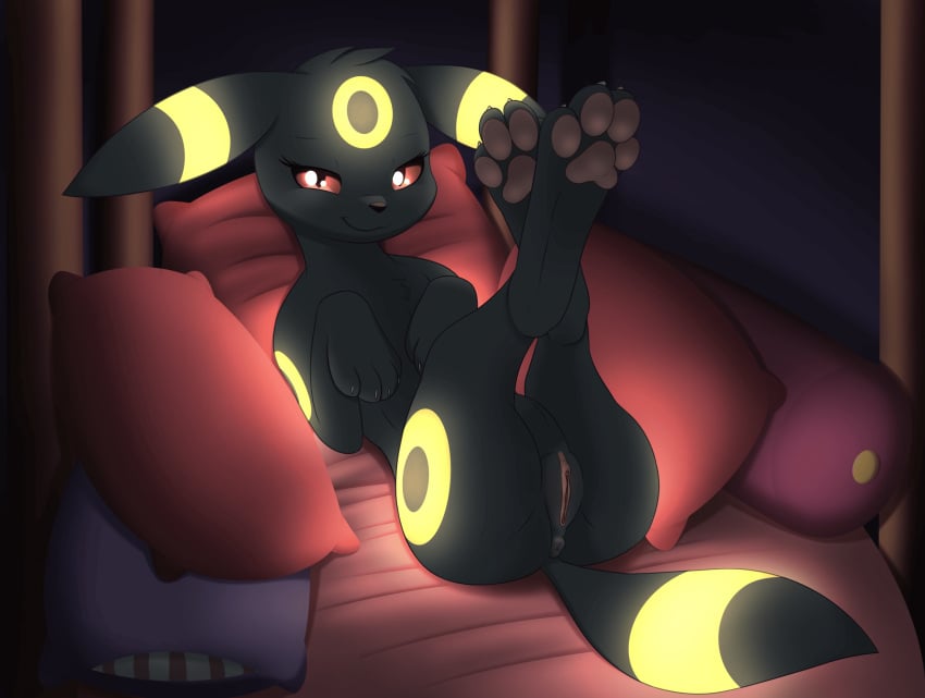 pokemon-porn-–-purple-pillow,-on-bed,-head-tuft,-seductive,-yellow-fur,-red-pillow,-black-eyelashes